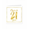 21 Jaar Verjaardagskaart Goud/Wit -Griezels Glans Winkel 21 jaar verjaardagskaart goud wit