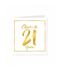 21 Jaar Verjaardagskaart Goud/Wit