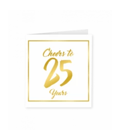 25 Jaar Verjaardagskaart Goud/Wit