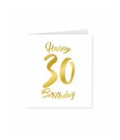 30 Jaar Verjaardagskaart Goud/Wit