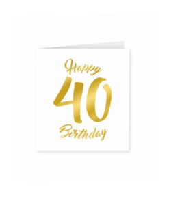 40 Jaar Verjaardagskaart Goud/Wit