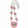 50 Jaar Verkeersbord Ketting -Griezels Glans Winkel 50 jaar verkeersbord ketting