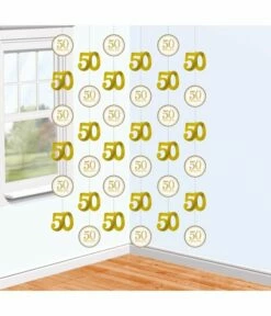 6 Stringen Decoratie 50 Jaar Jubileum Goud