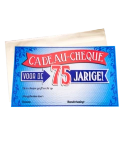 75 Jaar Verjaardag Cadeau Cheque