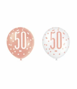 Ballonnen 50 Jaar Rosé Goud Glitz (6st)
