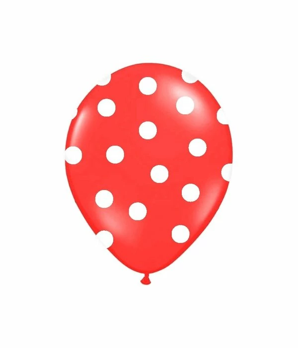 Ballonnen Pastel Rood Met Witte Stippen - 6 Stuks 4 Ballonnen Pastel Rood Met Witte Stippen - 6 Stuks - Afbeelding 2