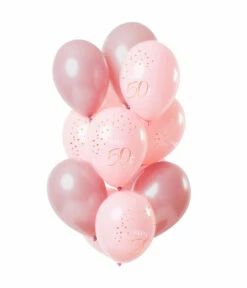 Ballonnen Set 50 Jaar Roze Premium - 12 Stuks