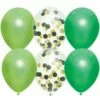 Ballonnenset Groen Confetti (6st) -Griezels Glans Winkel ballonnenset groen confetti 6st