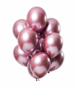 Chrome Ballonnen Spiegeleffect Roze Premium 33cm - 12st