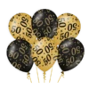 Classy Ballonnen 50 Jaar Zwart/Goud (6st) -Griezels Glans Winkel classy ballonnen 50 jaar zwart goud 6st