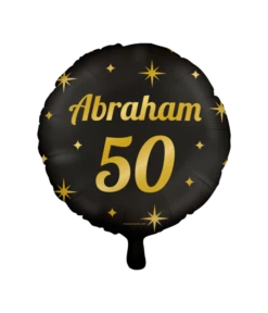 Classy Folieballon Abraham 50 Jaar Zwart/Goud (46cm)