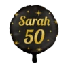 Classy Folieballon Sarah 50 Jaar Zwart/Goud (46cm) -Griezels Glans Winkel classy folieballon sarah 50 jaar zwart goud 46cm