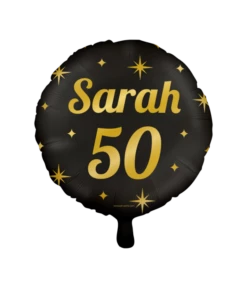 Classy Folieballon Sarah 50 Jaar Zwart/Goud (46cm)