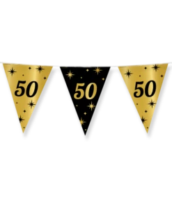 Classy Vlaggenlijn 50 Jaar Zwart/Goud (10m)