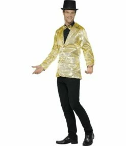 Nieuwe uitgaven -Griezels Glans Winkel colbert goud pailletten 1