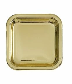 Feestbordjes Goud Vierkant - 8 Stuks
