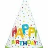 Feesthoedjes Happy Birthday Ballonprint - 8 Stuks -Griezels Glans Winkel feesthoedjes happy birthday ballonprint 8 stuks