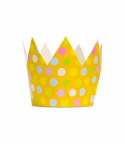 Feestkroontjes Multikleur Stippen (6st) -Griezels Glans Winkel feestkroontjes multikleur stippen 6st 2