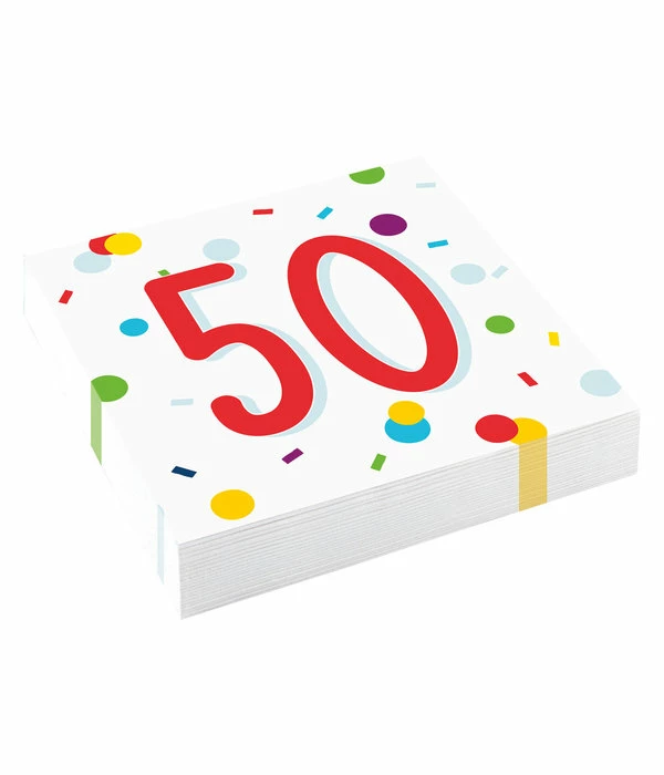Feestservetten 50 Jaar Confetti (20st) 3 Feestservetten 50 Jaar Confetti (20st)
