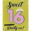 Felicitatiekaart Verjaardag Sweet 16 'Keep Calm And Party On' -Griezels Glans Winkel felicitatiekaart verjaardag sweet 16 keep calm and