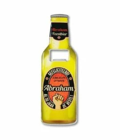Flessenopener Bierflesje Abraham 50 Jaar