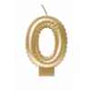 Folie Ballon Kaarsje Cijfer '0' Goud -Griezels Glans Winkel folie ballon kaarsje cijfer 0 goud