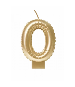 Folie Ballon Kaarsje Cijfer '0' Goud