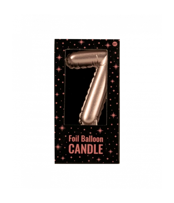 Folie Ballon Kaarsje Cijfer '7' Rose Goud 4 Folie Ballon Kaarsje Cijfer '7' Rose Goud - Afbeelding 2