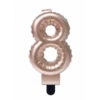 Folie Ballon Kaarsje Cijfer '8' Rose Goud