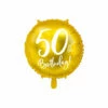 Folieballon 50th Birthday Goud (45cm) -Griezels Glans Winkel folieballon 50th birthday goud 45cm