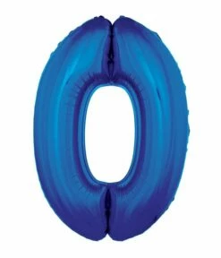 Folieballon Blauw Cijfer '0' Groot