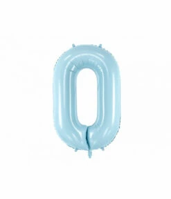 Folieballon Cijfer 0 Lichtblauw 86cm