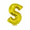 Folieballon Goud Letter 'S' Met Rietje -Griezels Glans Winkel folieballon goud letter s met rietje