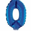 Folieballon Klein Cijfer '0' Blauw Met Stokje (41cm) -Griezels Glans Winkel folieballon klein cijfer 0 blauw met stokje 41cm