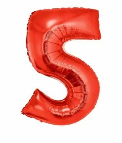 Folieballon Rood Cijfer '5' Groot