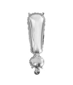 Folieballon Uitroepteken Zilver 41cm