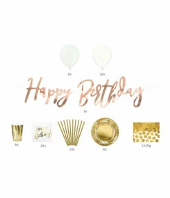 Gouden Decoratieset Verjaardag -Griezels Glans Winkel gouden decoratieset verjaardag 1