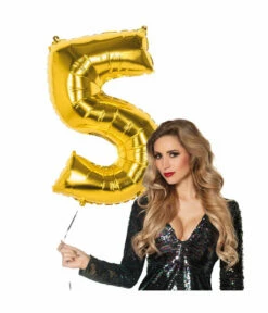 Gouden Folieballon Cijfer 5 - 86 Cm -Griezels Glans Winkel gouden folieballon cijfer 5 86 cm 1
