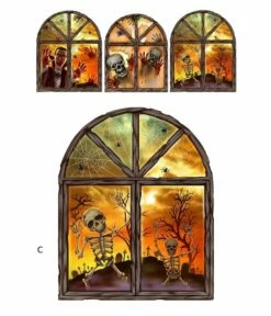 Halloween 3D Raamsticker 23 X 27cm -Griezels Glans Winkel halloween 3d raamsticker 23 x 27cm 2