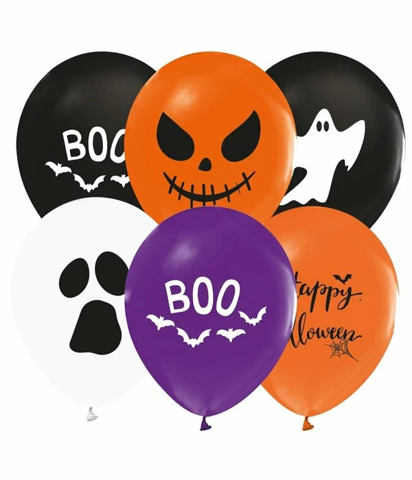 Halloween Ballonnen Set Boo (8st) 3 Halloween Ballonnen Set Boo (8st)