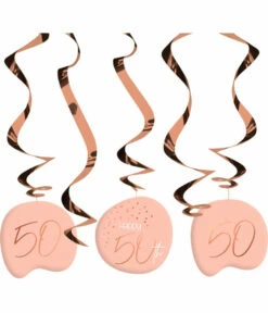 Hangdecoratie Elegant Blush 50 Jaar - 5 Stuks