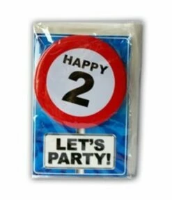 Happy Age Kaart Button - 2 Jaar