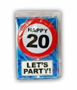 Happy Age Kaart Button - 20 Jaar