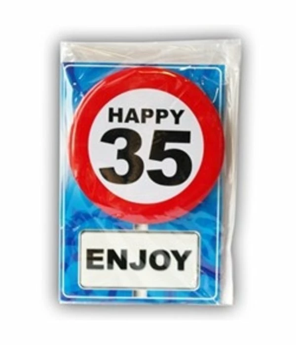 Happy Age Kaart Button - 35 Jaar 3 Happy Age Kaart Button - 35 Jaar