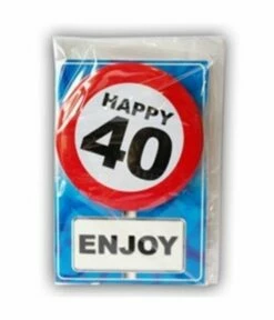 Happy Age Kaart Button - 40 Jaar