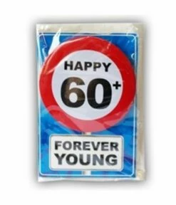 Happy Age Kaart Button - 60 Jaar