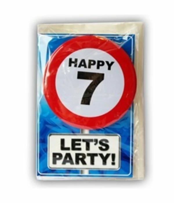 Happy Age Kaart Button - 7 Jaar 3 Happy Age Kaart Button - 7 Jaar