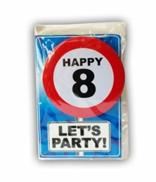Happy Age Kaart Button - 8 Jaar 3 Happy Age Kaart Button - 8 Jaar