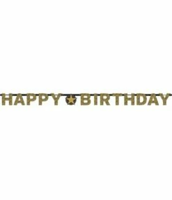 Happy Birthday Letterslinger Sparkling Goud