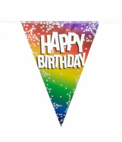 Happy Birthday Vlaggenlijn Sterretjes Rainbow (6m)